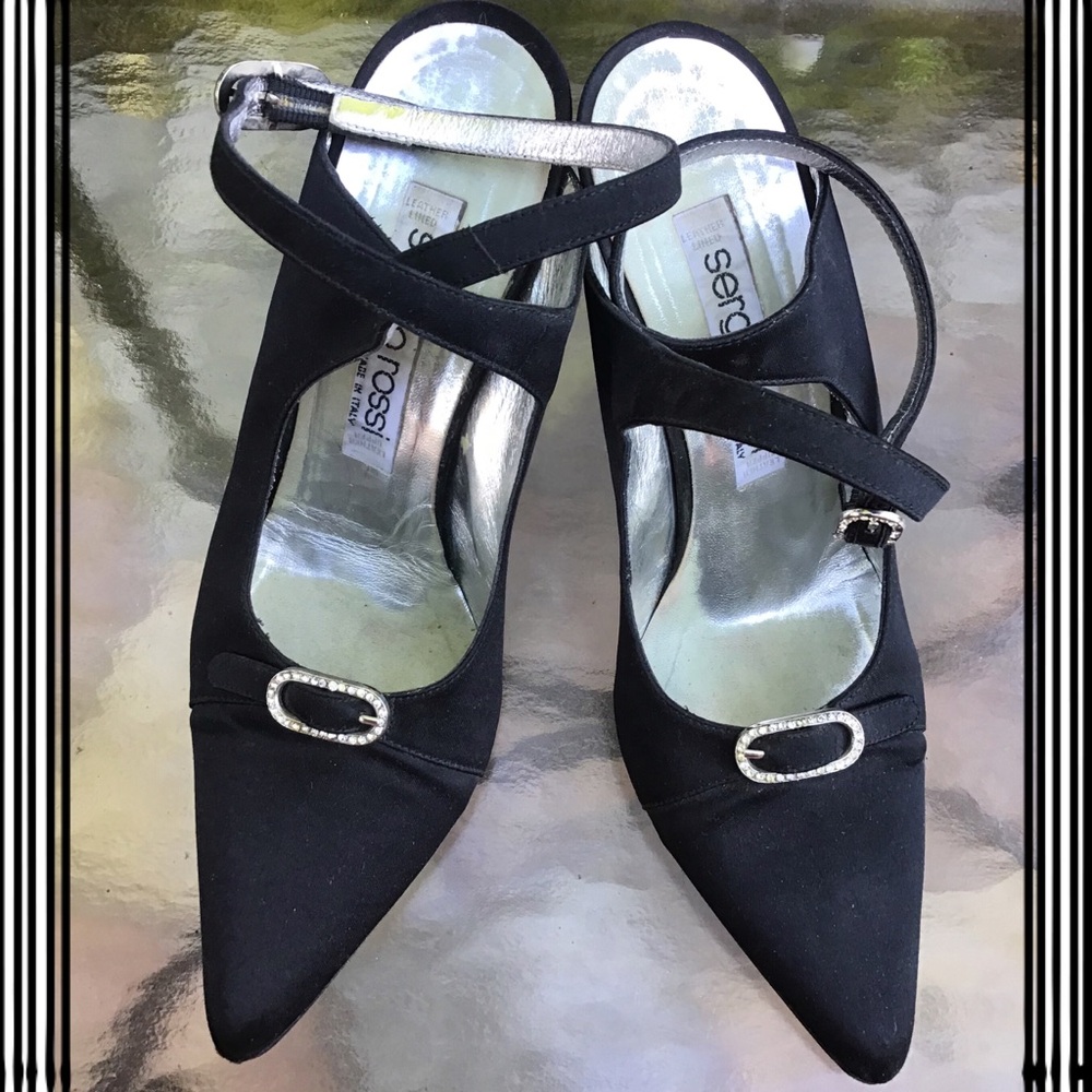 🎉HOST PICK🎉 Sergio Rossi Black Heels with Silver Accents
